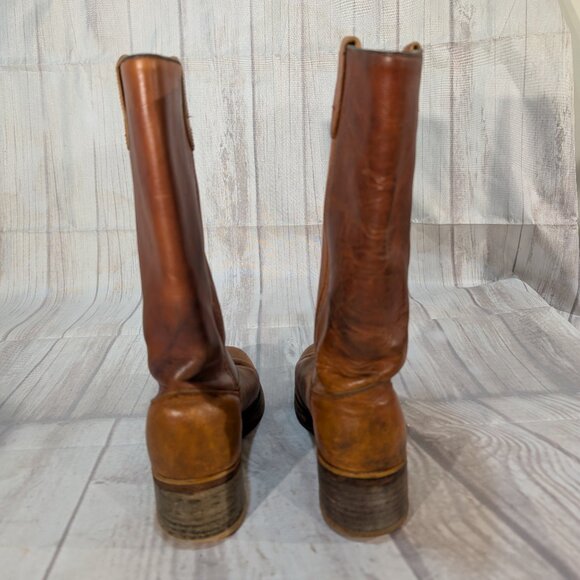 Vintage Double H Boots Brown Leather Campus Style Women - Picture 4 of 15